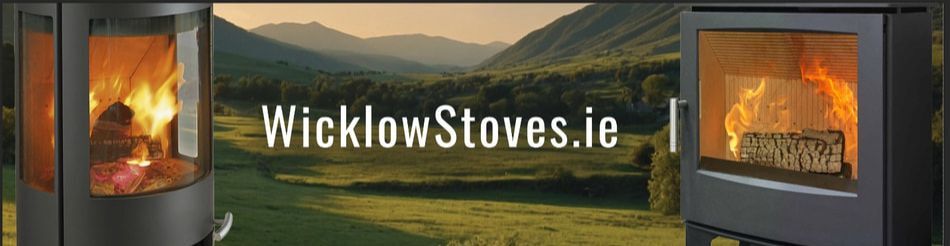 WicklowStoves.ie — two lit stoves either side of the Wicklow mountains